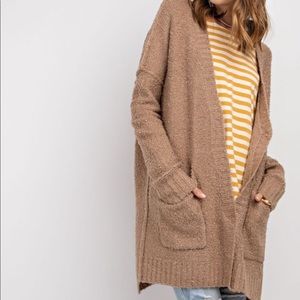Oversized Taupe Cardigan